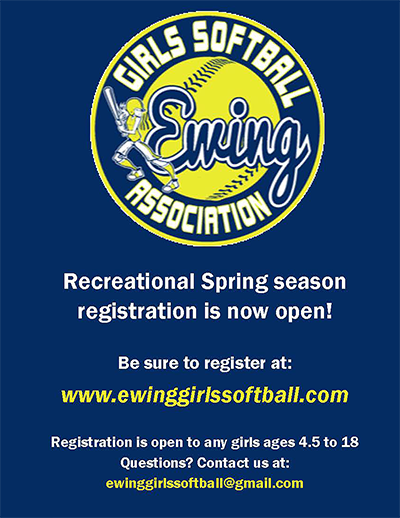 Ewing Girls Softball Registration is Open