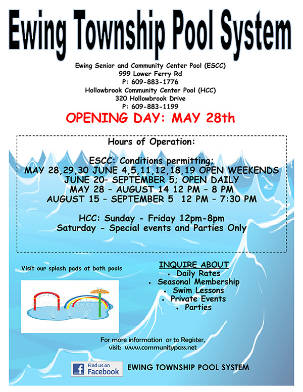 Ewing Township Pool System Flyer (click on image for printable PDF)